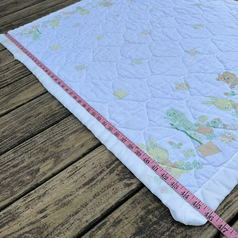 Vintage Handmade Baby Blanket‎ Quilted 46 x 33